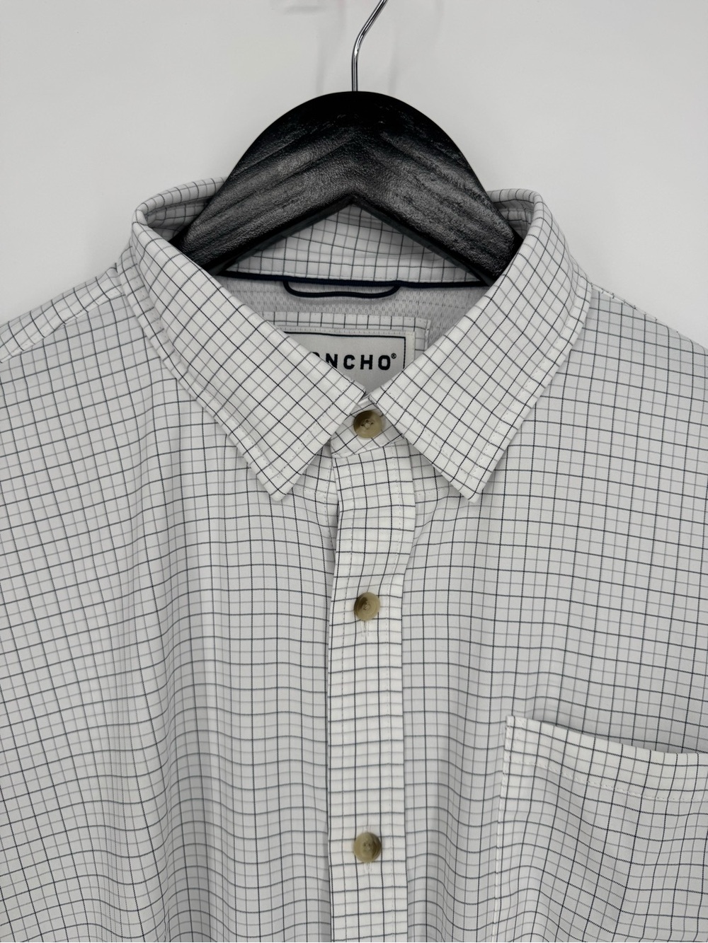 Poncho The Palmetto Long Sleeve Shirt Double Blue Check Plaid Large Ultra-Lite - Picture 4 of 13